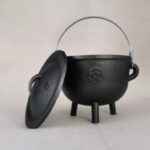Buddha Stones Cast Iron Cauldron Prayer Altar Burning Holder Incense Sage Smudging Rituals Use Items Prayer Altar BS Small Pentagram 9.5*8.2cm