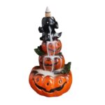 Buddha Stones Halloween Pumpkins Ghost Resin Backflow Smoke Fountain Incense Burner Decoration Incense Burner BS 13