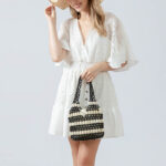 Buddha Stones Hand-woven Round Wooden Beads Handbag Shoulder Bag BS 11