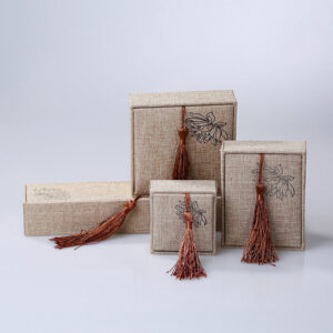 Buddha Stones Lotus Pattern Jewelry Storage Box Gift Box Tassels Decorations BS main