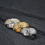 Buddha Stones Six True Words Balance Calm Titanium Steel Ring (Extra 30% Off | USE CODE: FS30) Rings BS 1