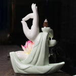 Buddha StonesTibetan Lotus Blessing Incense Burner Decoration Decoration BS 4