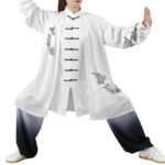 Buddha Stones Auspicious Clouds Gradient Meditation Prayer Spiritual Zen Tai Chi Qigong Practice Women's Clothing Set Clothes BS 16