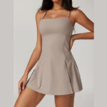 Buddha Stones Solid Backless Tennis Yoga Women Sports Dress Sports Dress BS 26