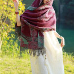 Buddha Stones Tibetan Vine Leaves Pattern Design Shawl Cozy Travel Scarf Wrap Tibetan Shawl BS 17