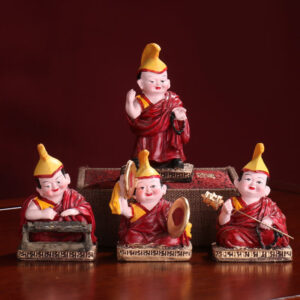 Buddha Stones Hand Painted Tibetan Lama Figures Carved Creative Home Office Car Decoration Ornament Desk Decoration BS main