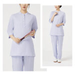 Buddha Stones 2Pcs Buttons Three Quarter Sleeve Shirt Top Pants Meditation Zen Tai Chi Cotton Linen Clothing Women's Set Women's Meditation Cloth BS 5