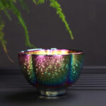 Buddha Stones Rainbow Color Jianzhan Ceramic Teacup Kung Fu Tea Cup Bowl Jian Zhan Tea Cup BS Colorful Petal Cup 8cm*5cm*80ml