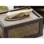 Buddha Stones Handmade Bamboo Woven Wood Tissue Box Wooden Tissue Holder Wipes Boxes Decoration Decorations BS 5