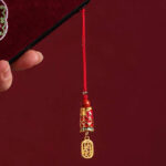 Buddha Stones Koi Fish Cinnabar Attracting Wealth Wish Ruyi Charm Luck Phone Hanging Decoration Phone Hanging Decoration BS 4
