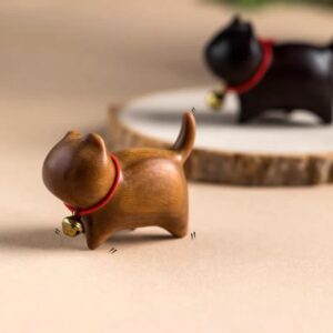 Buddha Stones Green Sandalwood Small Leaf Red Sandalwood Cute Cat Animals Soothing Peace Decoration