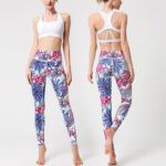 Buddha Stones Colorful Flower Petal Leaves Print Sports Exercise Fitness High Waist Leggings Women's Yoga Pants Women's Leggings BS 8