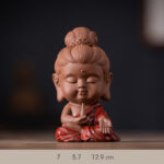 Buddha Stones Mini Gautama Buddha Sakyamuni Kwan Yin Avalokitesvara Ksitigarbha Serenity Ceramic Desk Decoration Decorations BS Avalokitesvara Guanyin 7*5.7*12.9cm