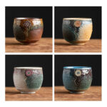 Buddha Stones Sunflower Kiln Change Ceramic Coffee Mug Tea Latte Espresso Coffee Cup 250ml Coffee Mug BS 18