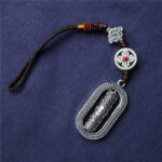 Buddha Stones Tibet Om Mani Padme Hum Prayer Wheel Peace Rotatable Car Hanging Decoration Car Hanging Decoration BS Om Mani Padme Hum(Love♥Focus)