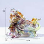 Buddha Stones Feng Shui Dragon Turtle Handmade Liuli Crystal Art Piece Home Office Decoration Decorations BS Colorful Medium