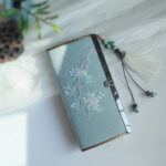 Buddha Stones Flower Plum Peach Blossom Bamboo Double-sided Embroidery Large Capacity Cash Holder Wallet Shopping Purse - Green Pear Flower - image 14