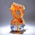Buddha Stones Feng Shui Dragon Handmade Liuli Crystal Art Piece Success Home Office Decoration Decorations BS 1