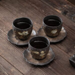 Buddha Stones Lotus Pod Leaf Flower Auspicious Clouds Ceramic Teacup Kung Fu Tea Cup Cup BS 1