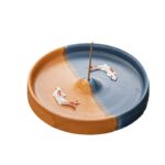 Buddha Stones Koi Fish Pattern Spiritual Healing Ceramic Incense Stick Burner Decoration Incense Burner BS 3