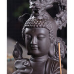 Buddha Stones Dragon Buddha Auspicious Clouds Purple Clay Healing Incense Burner Decoration Incense Burner BS 9