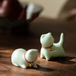 Buddha Stones Mini Small Cute Cat Tea Pet Ceramic Home Desk Figurine Decoration Decorations BS main