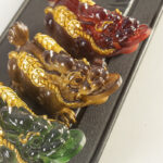Buddha Stones Color Changing Small PiXiu Copper Coins Resin Tea Pet Wealth Home Figurine Decoration Decorations BS 18