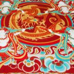 Buddha Stones Dunhuang Rebound Pipa Flying Frescoes 100% Mulberry Silk Scarf Premium Grade 6A Dunhuang Shawl Silk Scarf BS 7