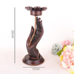 Buddha Stones Hand Pattern Wood Candlestick Home Candle Holder Decoration Candle Holder BS 11