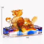 Buddha Stones Handmade Multicolored Dragon Liuli Crystal Art Piece Protection Home Office Decoration Decorations BS 11