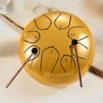 Buddha Stones Steel Tongue Drum Sound Healing Meditation Lotus Pattern Drum Kit 8 Note 6 Inch Percussion Instrument Tongue Drum BS 19