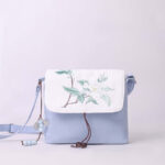 Buddha Stones Embroidered Camellia Epiphyllum Gardenia Sakura Flowers Crossbody Bag Shoulder Bag Cellphone Bag Crossbody Bag BS Light Blue Gardenia 20*16cm
