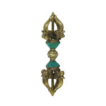 Buddha Stones Tibetan Five Prong Vajra Dorje Handcrafted Nepal Spiritual Power Copper Decoration Dorje BS 11