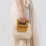 Buddha Stones Hand-woven Wooden Beads Square Tote Handbag Handbags BS 6