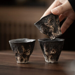 Buddha Stones Lotus Flower Shape Zen Ceramic Teacup Kung Fu Tea Cup 50ml Cup BS 6cm*5.1cm*50ml