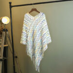 Buddha Stones Tibetan Colorful Striped Shawl Tassels Pullover Winter Cozy Travel Scarf Wrap Tibetan Shawl BS White 85*75cm