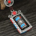 Buddha Stones Six True Words Prayer Wheel Rotation Knot Blessing Keychain Decoration Decorations BS 11