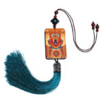 Buddha Stones PiXiu Ebony Wood Luck Wealth Tassel Car Hanging Decoration Car Hanging Decoration BS 8