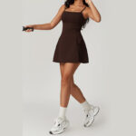 Buddha Stones Solid Backless Tennis Yoga Women Sports Dress Sports Dress BS 20