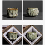 Buddha Stones Handcrafted Simple Cracked Ice Texture Chinese Jianzhan Ceramic Teacup Kung Fu Tea Cup Jian Zhan Tea Cup BS 19