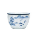 Buddha Stones Koi Fish Lotus Flower Leaf Mountains Tree Ceramic Teacup Kung Fu Tea Cup 130ml Cup BS 10