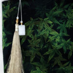 Buddha Stones Bamboo Leaves Butterfly Koi Fish Bamboo Handles Handbag Handbags BS 3