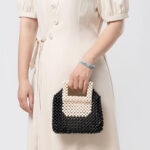 Buddha Stones Hand-woven Wooden Beads Square Tote Handbag Handbags BS 11