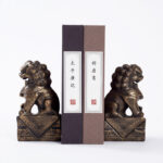 Buddha Stones 2Pcs Lion Statue Courage Strength Resin Home Office Decoration Decorations BS A Pair of Lions-Brown