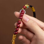 Buddha Stones Natural Cinnabar Wish Ruyi Peace Blessing Car Hanging Decoration Car Hanging Decoration BS 9