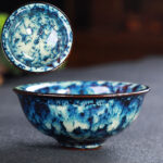 Buddha Stones Colorful Ceramic Teacup Home Office Tea Cups Cup BS SteelBlue