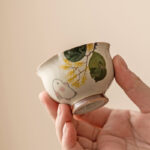 Buddha Stones Hand Painted Small Osmanthus Rabbit Ceramic Teacup Kung Fu Tea Cup 40ml Cup BS 2