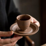 Buddha Stones Handcrafted Retro Brown Ceramic Teacup Kung Fu Tea Cup Cup BS 14