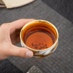 Buddha Stones Golden Eagle Auspicious Dragon Sun Ocean Waves Gilt Ceramic Teacup Kung Fu Tea Cup Cup BS 3