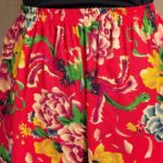 Buddha Stones Ethnic Style Red Green Flowers Print Harem Pants With Pockets Women's Harem Pants BS 3